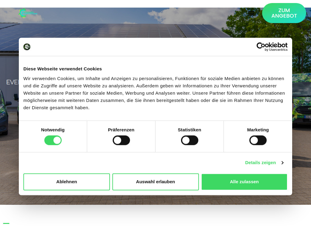 Website von Evergreen Energiesysteme GmbH in Wallenhorst