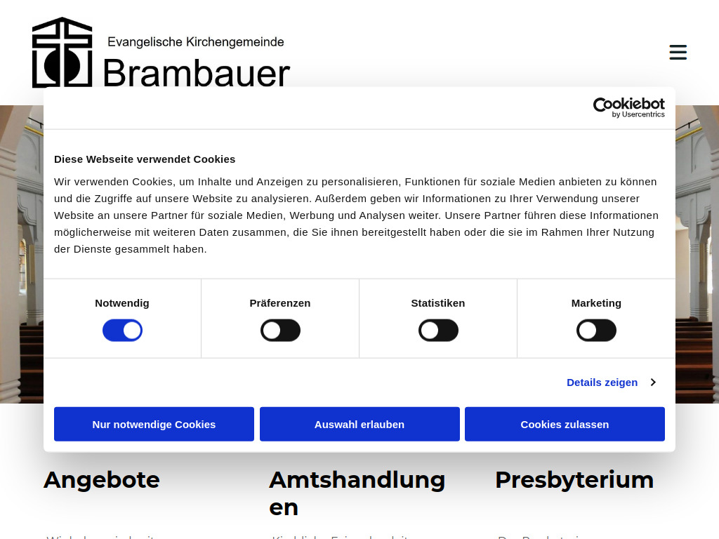 Website von Willkommen