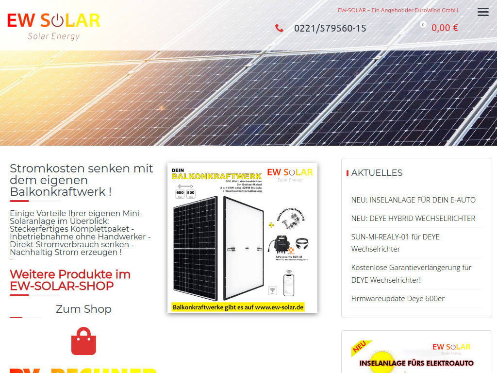 Website von EuroWind GmbH in Köln