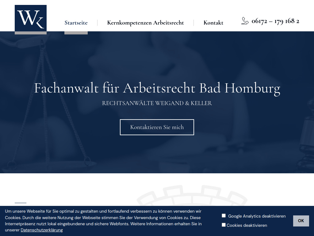Website von Klaus-Georg Weigand Rechtsanwalt in Bad Homburg