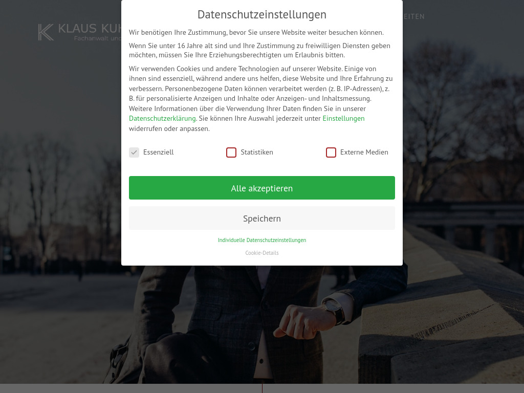 Website von Klaus Kuhnigk, Anwalt & Notar Berlin in Berlin