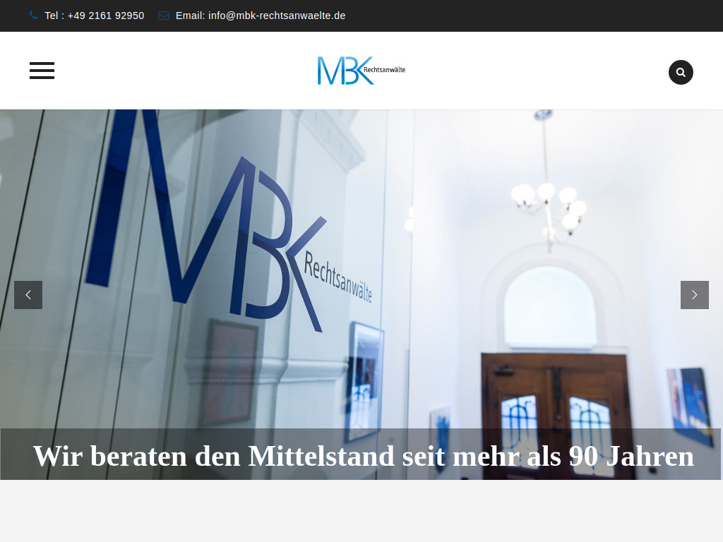 Website von MBK Rechtsanwälte