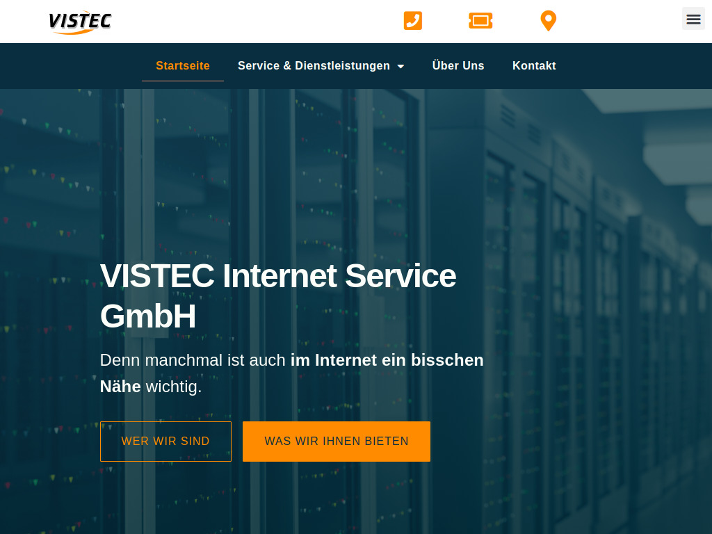 Website von VISTEC Internet Service GmbH in Wiesbaden