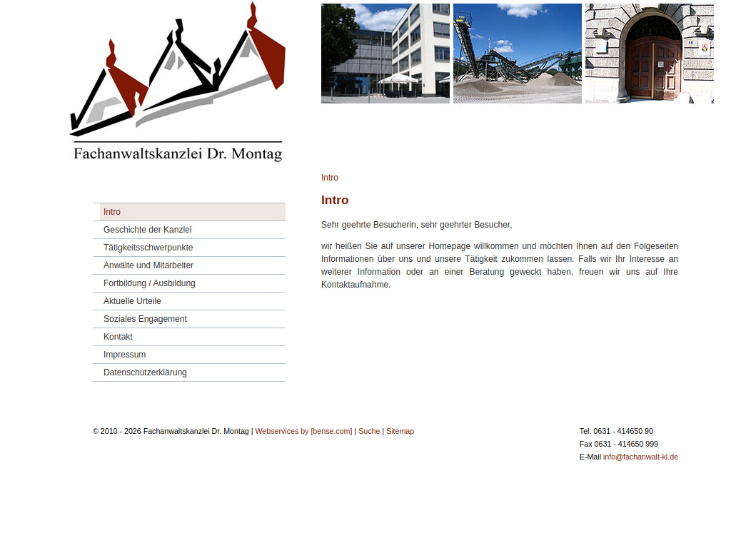 Website von Fachanwaltskanzlei Dr. Montag in Kaiserslautern