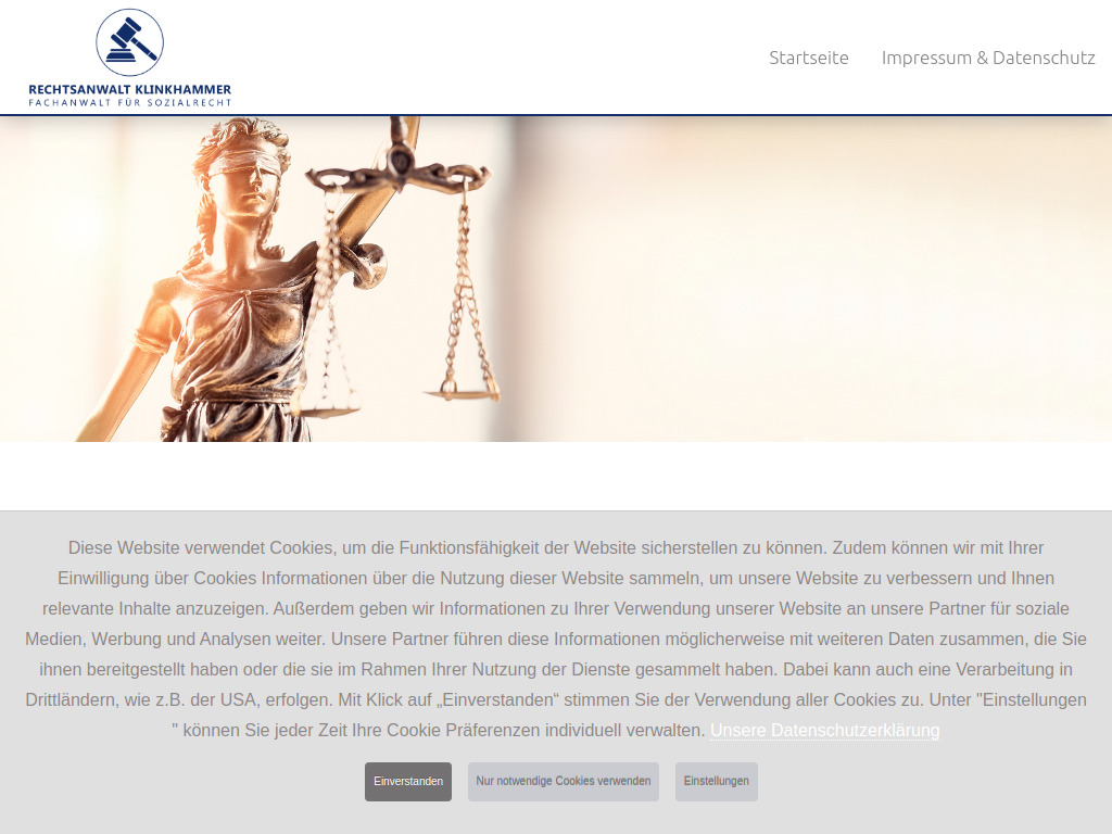Website von Anwaltsbüro Bernd J. Klinkhammer in Köln