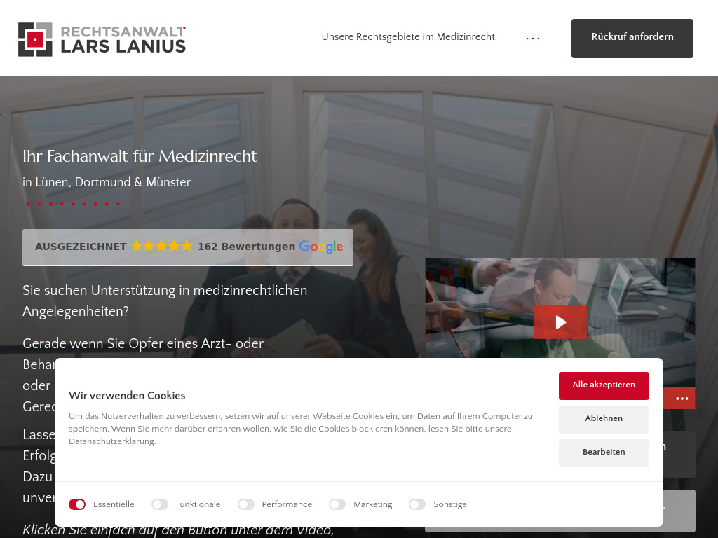 Website von fachanwalt-medizinrecht.nrw