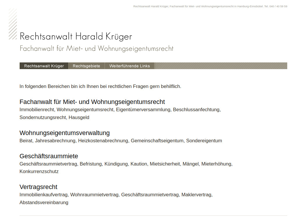 Website von Harald Krüger in Hamburg-Eimsbüttel