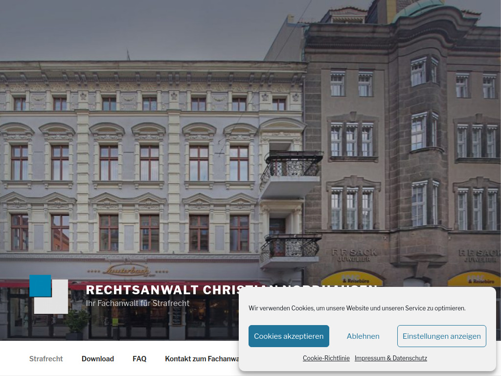 Website von ✮✮✮✮✮ Ihr Fachanwalt für Strafrecht in Cottbus - Christian Nordhausen