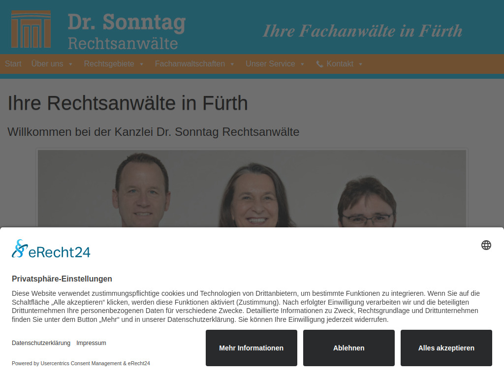 Website von Dr. Sonntag Rechtsanwälte