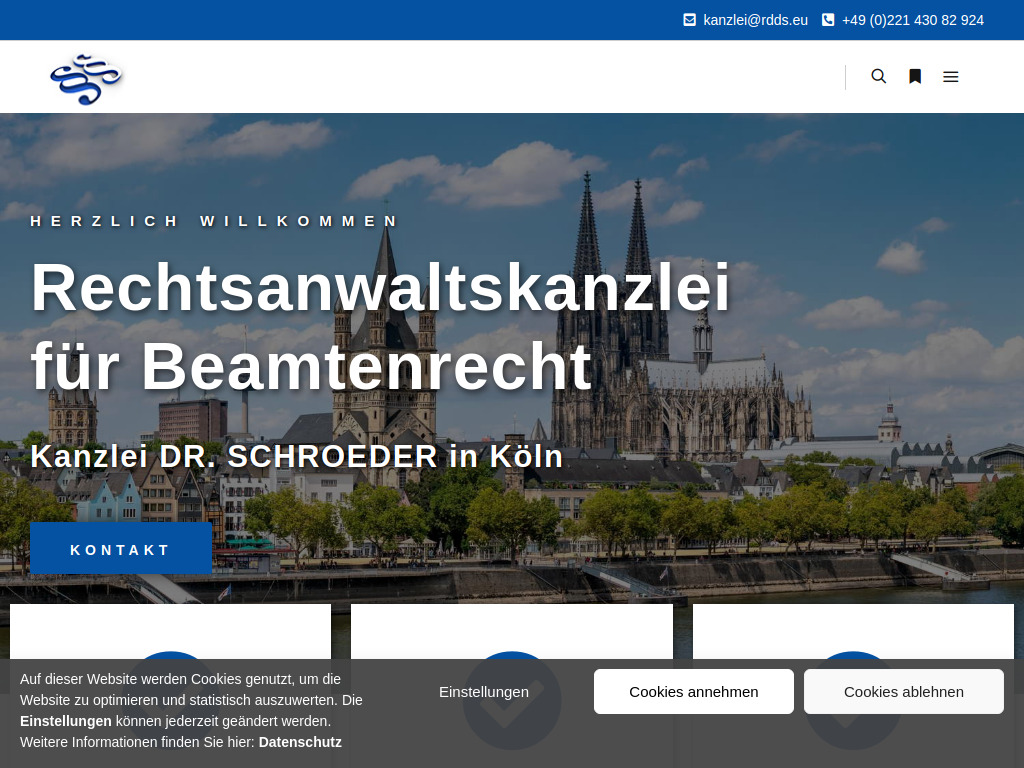 Website von Rechtsanwaltskanzlei DR. SCHROEDER in Köln