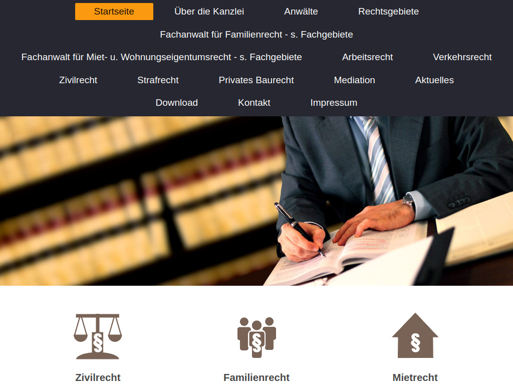 Website von Rechtsanwaltskanzlei Budde & Conradt in Nidda