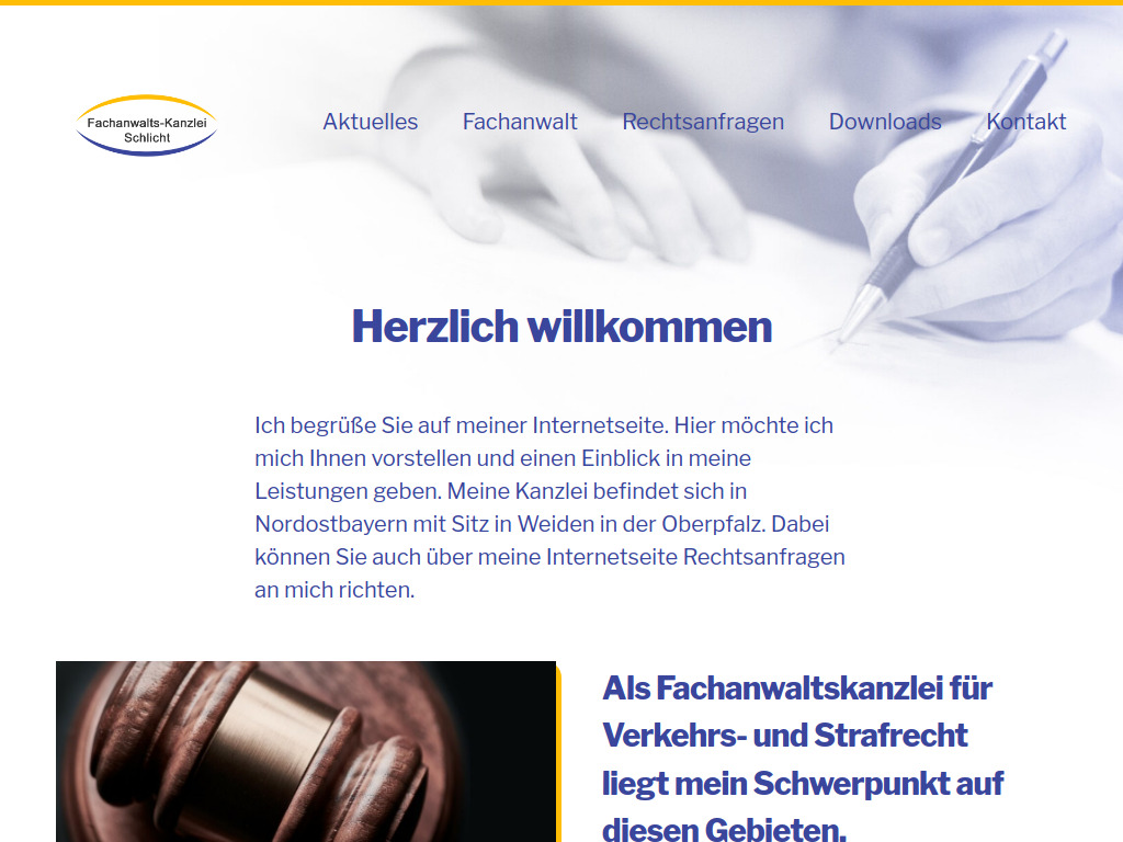 Website von Fachanwalts-Kanzlei Schlicht in Weiden i.d.OPf.