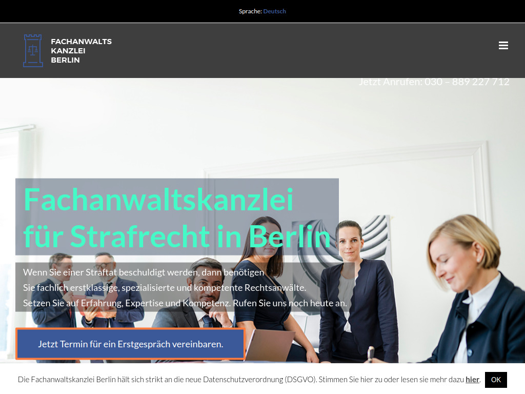 Website von Fachanwaltskanzlei Berlin in Berlin