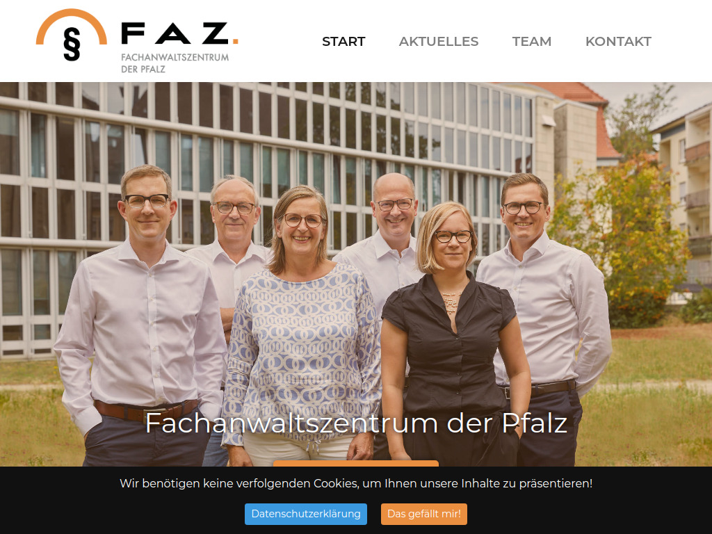 Website von Fachanwaltszentrum Landau in Landau