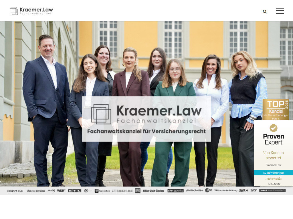 Website von Kraemer.Law in Bonn