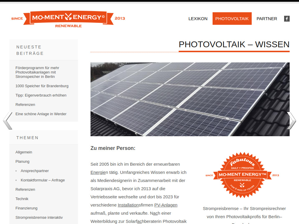 Website von MO-MENT ENERGY in Berlin