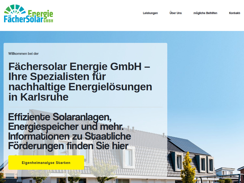 Website von Fächersolar Energie GmbH in Karlsruhe