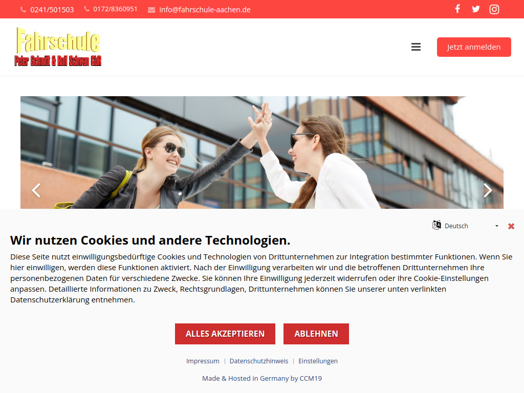 Website von Fahrschule Peter Schmitt & Rolf Schwan GbR in Aachen