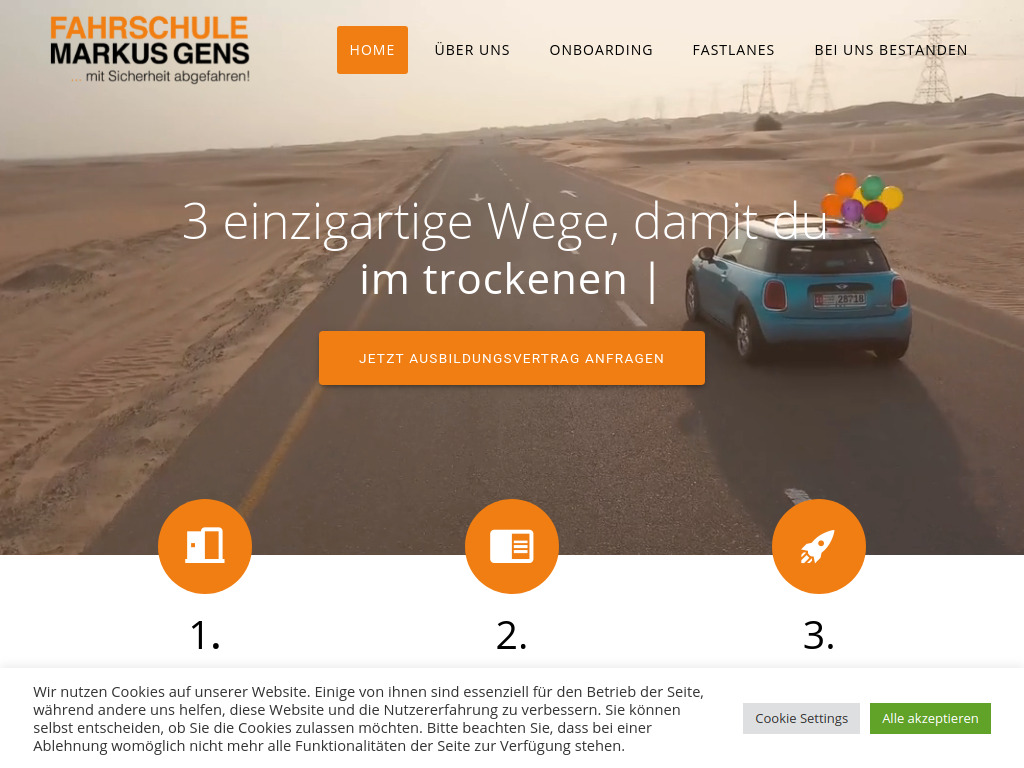 Website von Fahrschule Markus Gens in Wiesbaden-Nordenstadt