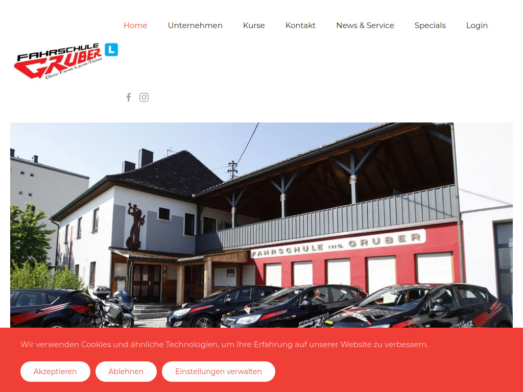 Website von Fahrschule Gruber in Schärding
