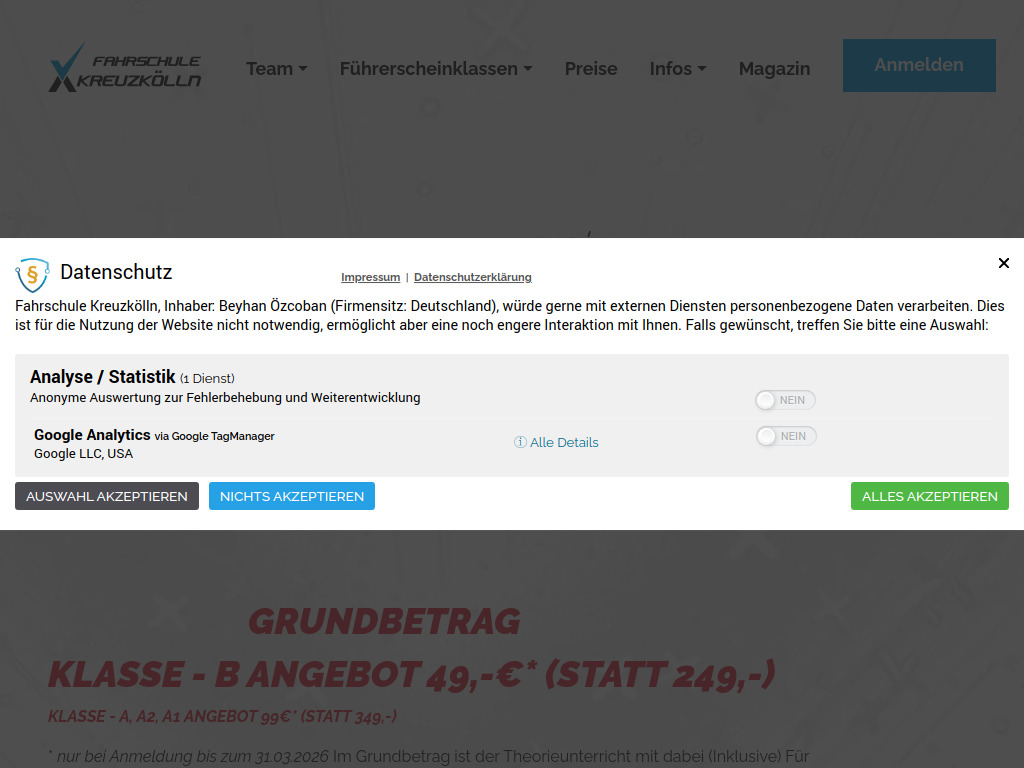 Website von Fahrschule Kreuzkölln in Berlin