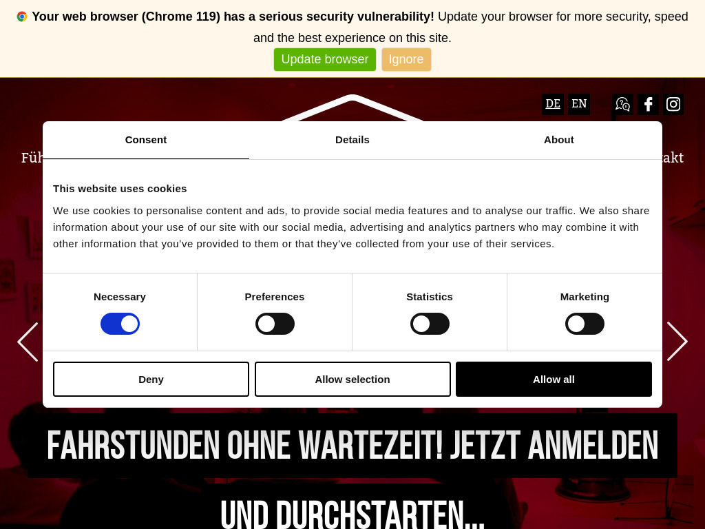 Website von Fahrschule Kydd in Freising