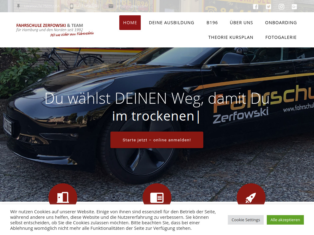 Website von Fahrschule Michael Zerfowski in Hamburg