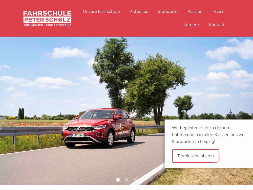 Website von Fahrschule Peter Scholz in Leipzig