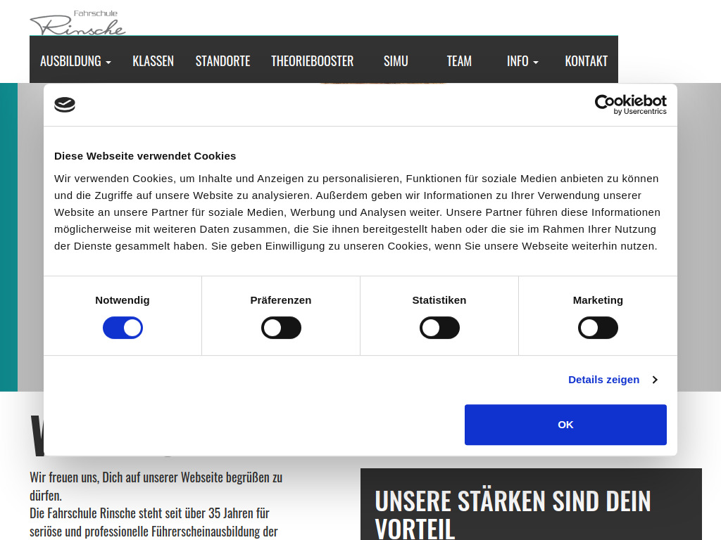 Website von Fahrschule Rinsche in Arnsberg