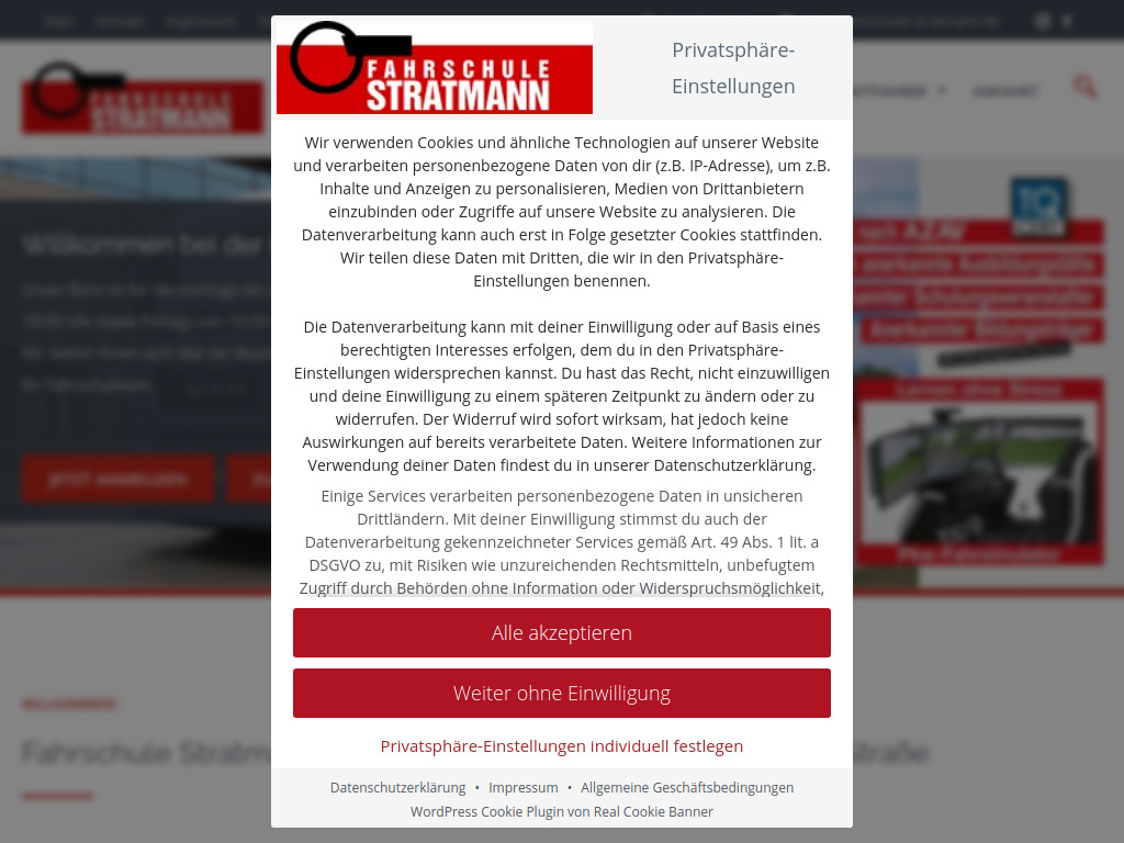 Website von Fahrschule Stratmann in Dortmund