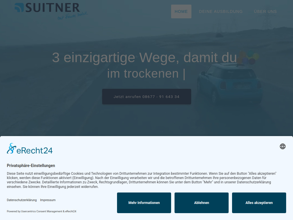 Website von Fahrschule Suitner in Burghausen