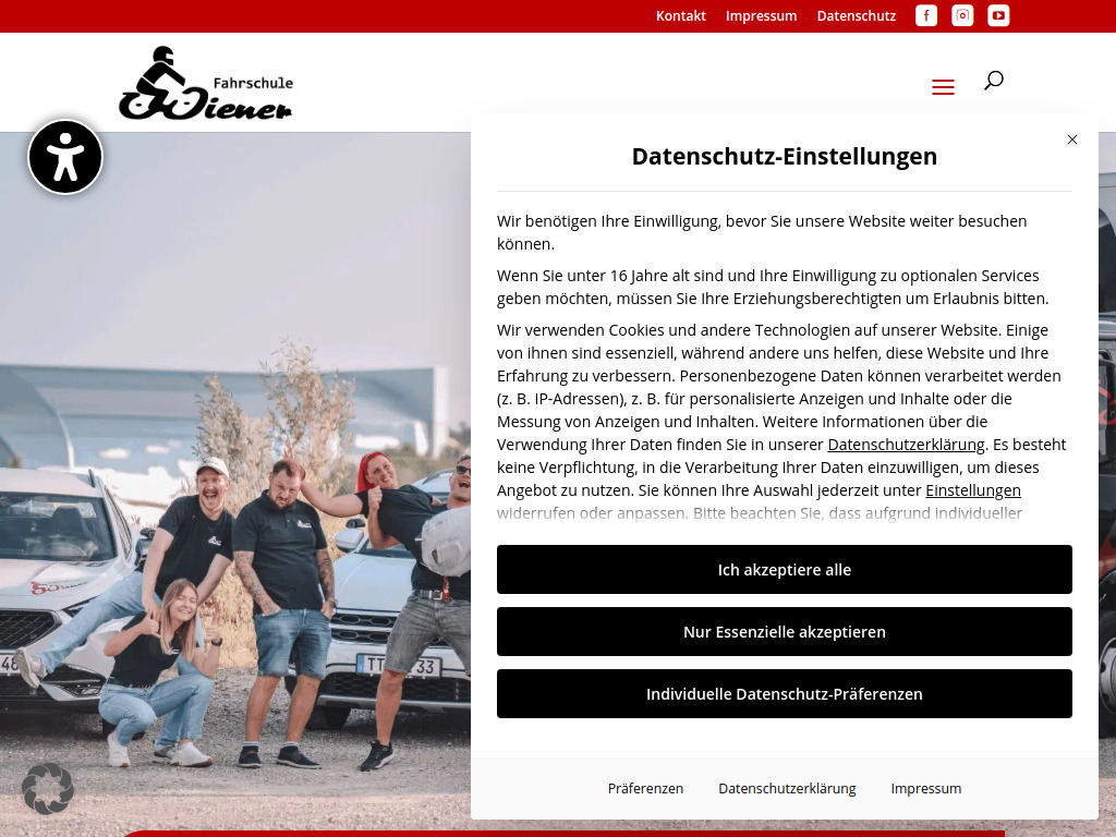 Website von Fahrschule Wiener in Friedrichshafen