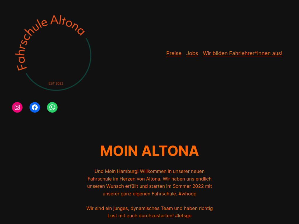 Website von Fahrschule Altona in Hamburg