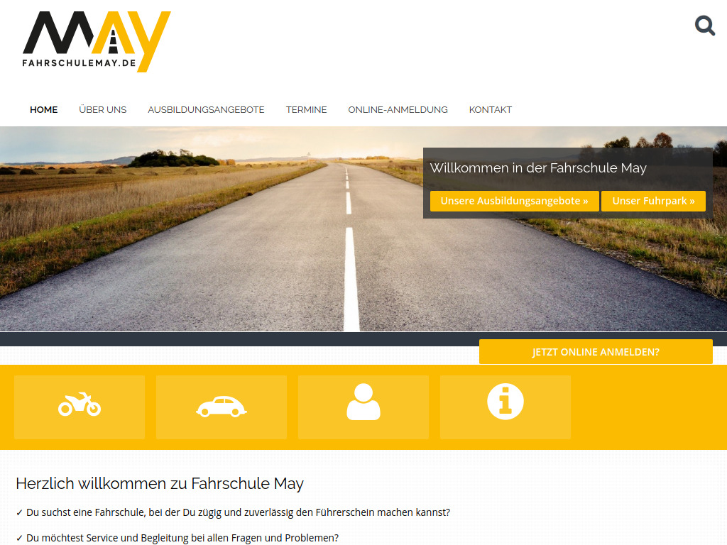 Website von Fahrschule May in Liederbach