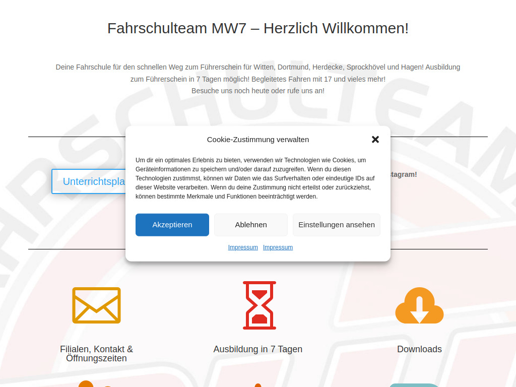 Website von Fahrschulteam MW7 in Witten
