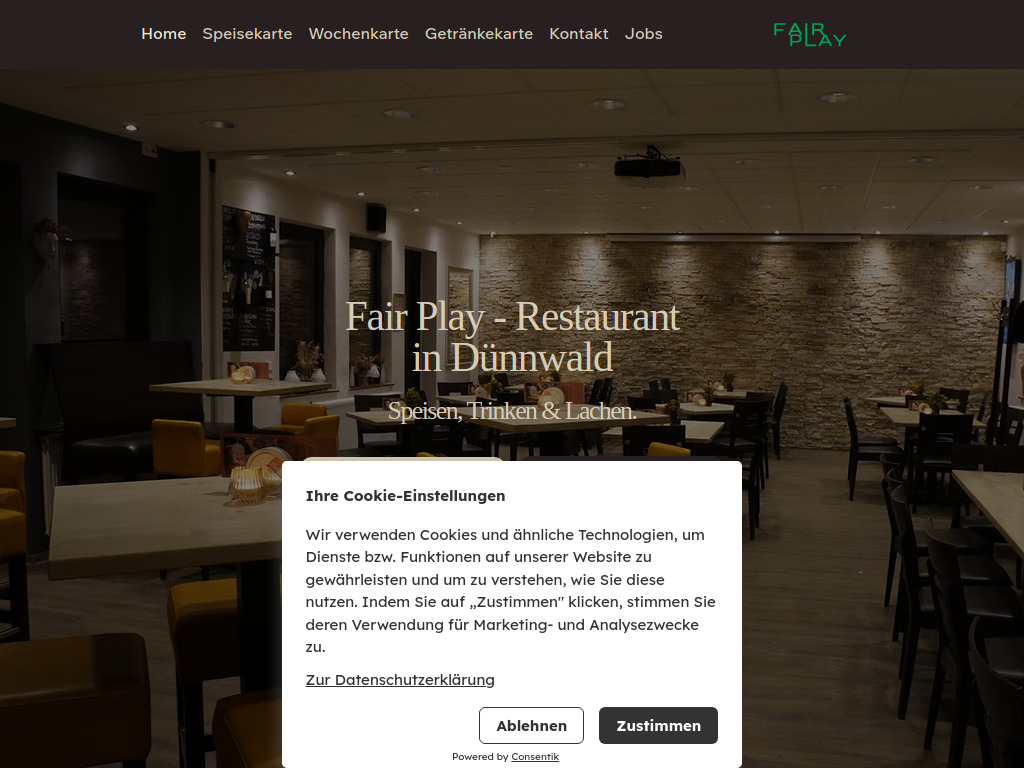 Website von Fair Play in Köln