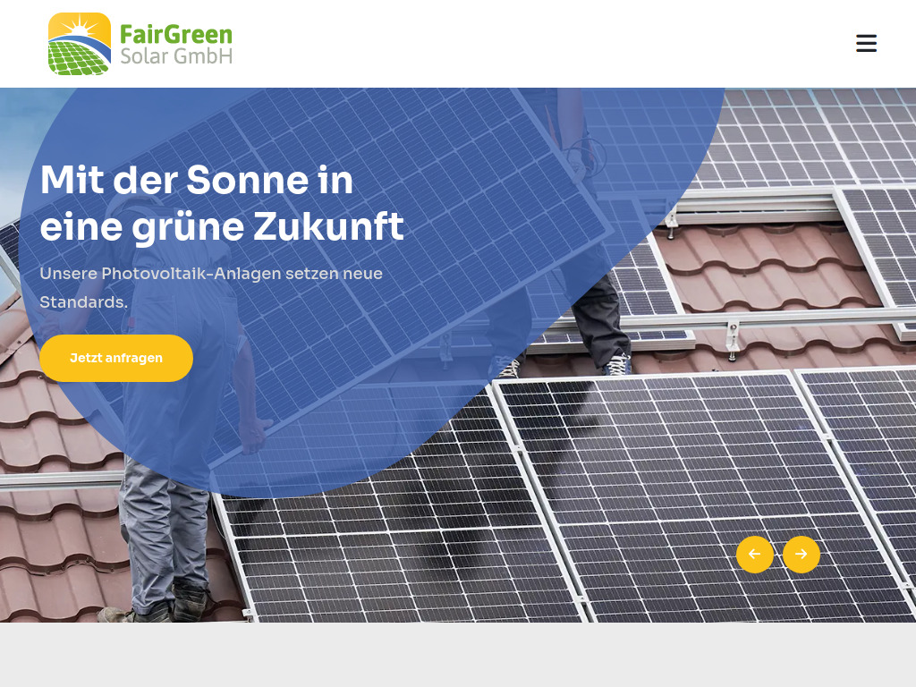 Website von FairGreen Solar GmbH in Papenburg