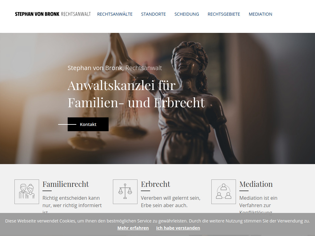 Website von Stephan von Bronk, Rechtsanwalt in Wangen im Allgäu