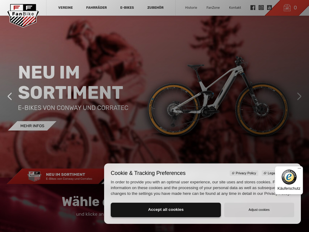 Website von FanBike KG in Schwäbisch Gmünd