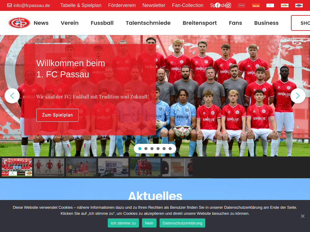 Website von 1. FC Passau in Passau