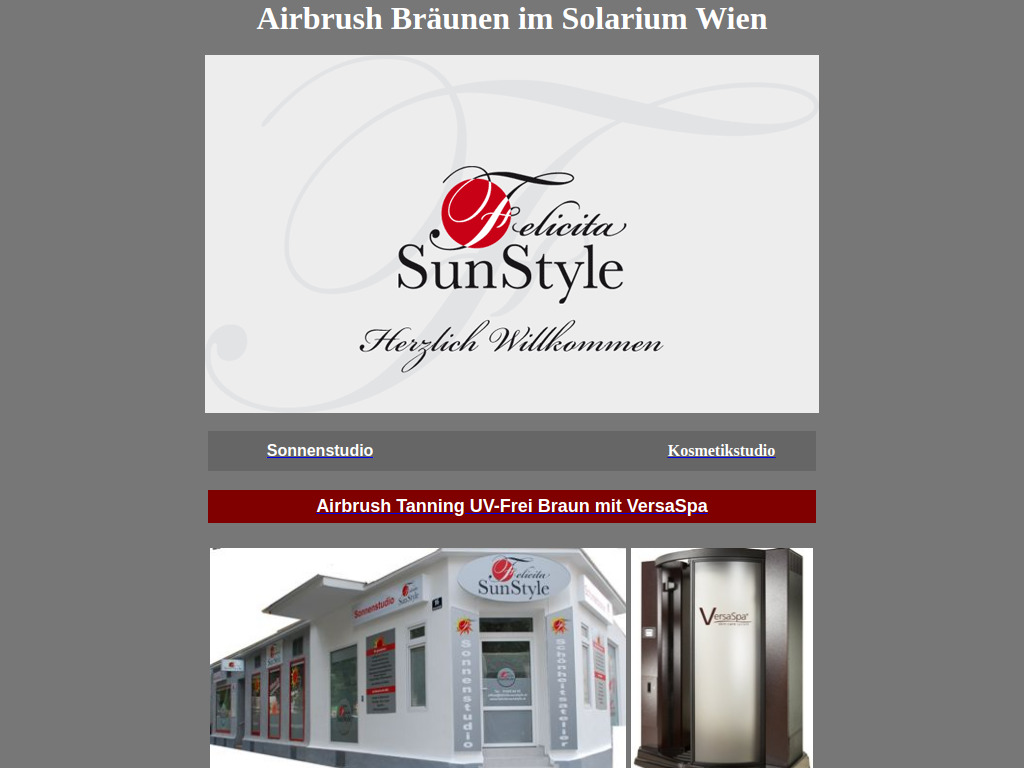 Website von Felicita Sunstyle OG in Wien