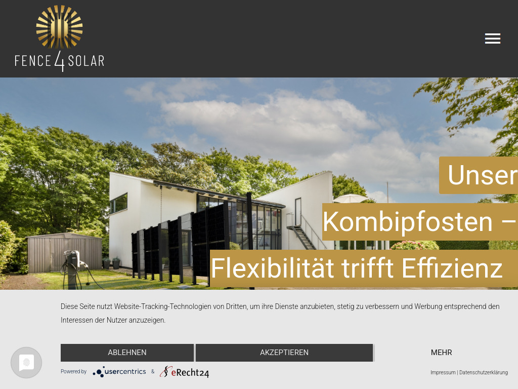 Website von Fence4Solar in Arnsberg