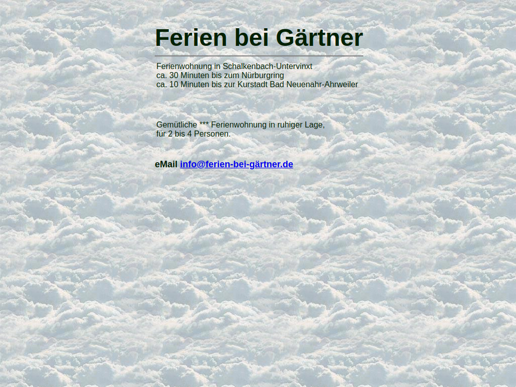 Website von Ferien bei Gärtner