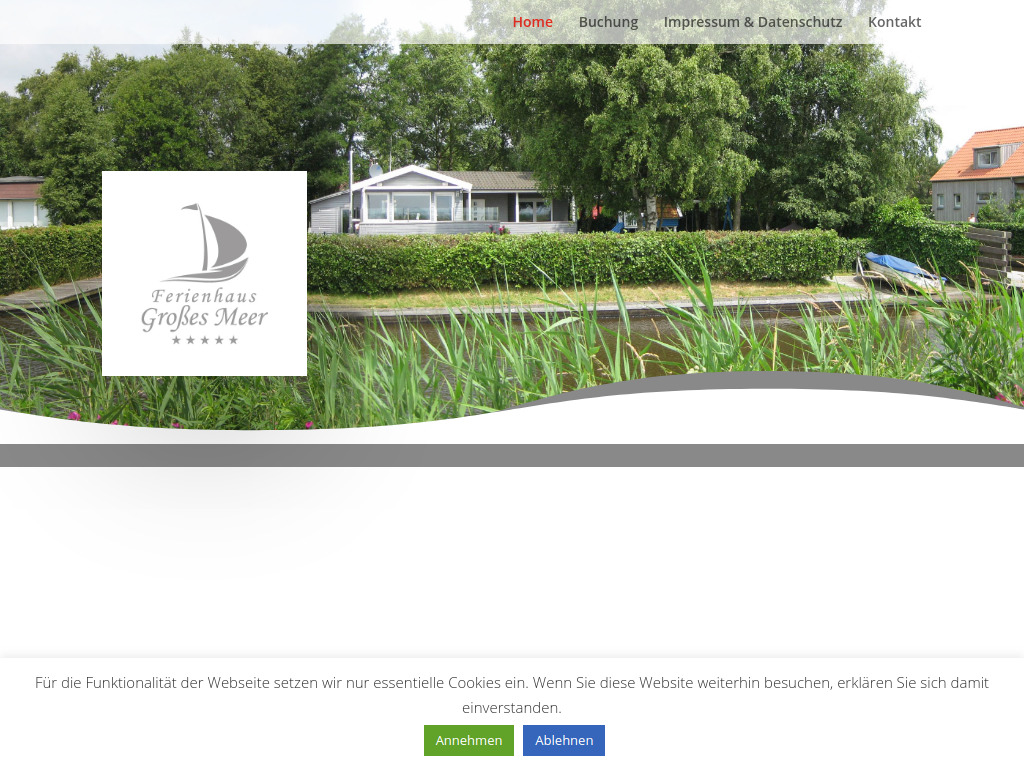 Website von Ferienhaus Großes Meer in Südbrookmerland