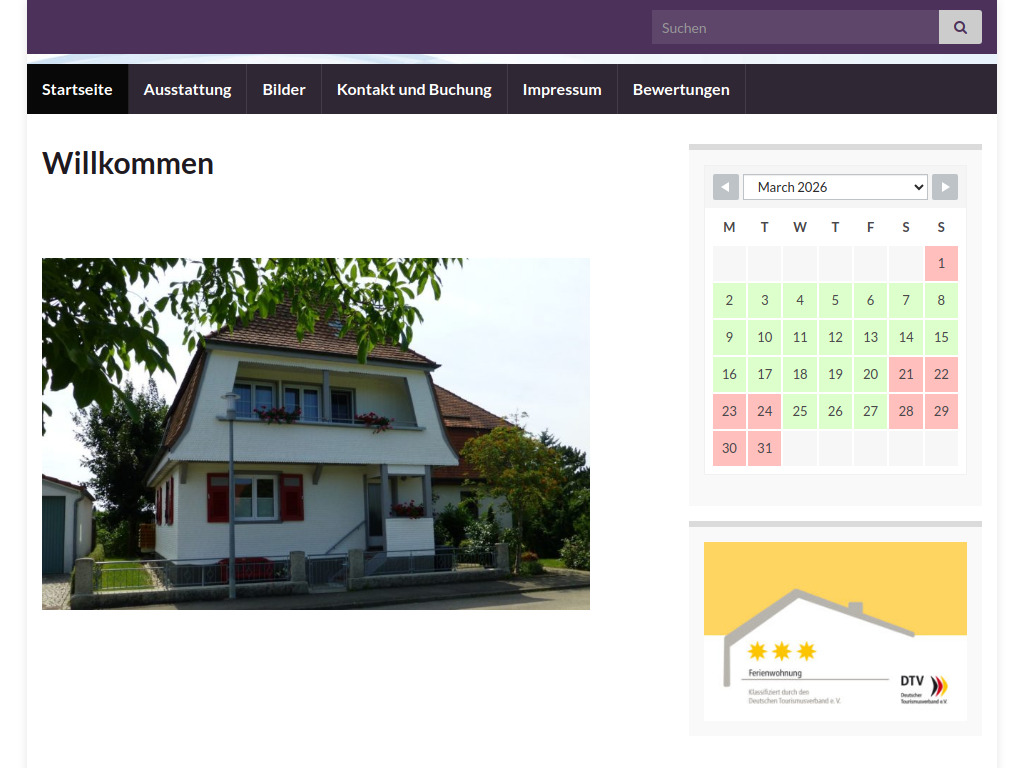 Website von Ferienwohnung am Viehmarktplatz in Engen