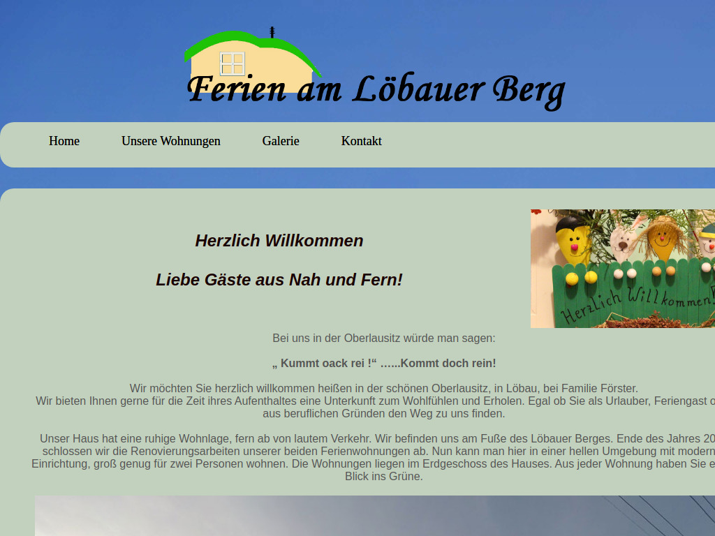 Website von Ferien am Löbauer Berg in Löbau