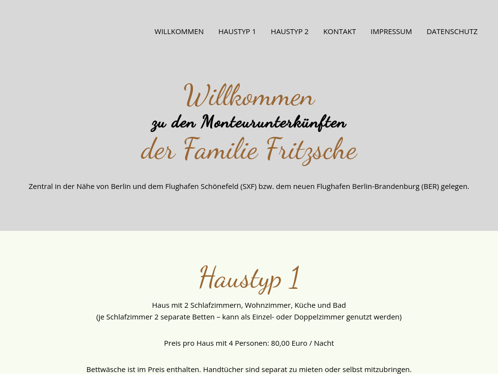 Website von Ferienanlage am Sandberg in Königs Wusterhausen