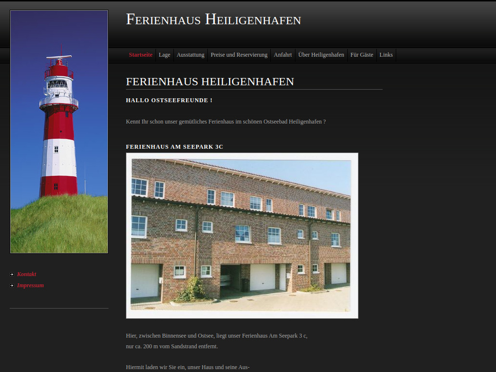 Website von Ferienhaus Heiligenhafen in Heiligenhafen