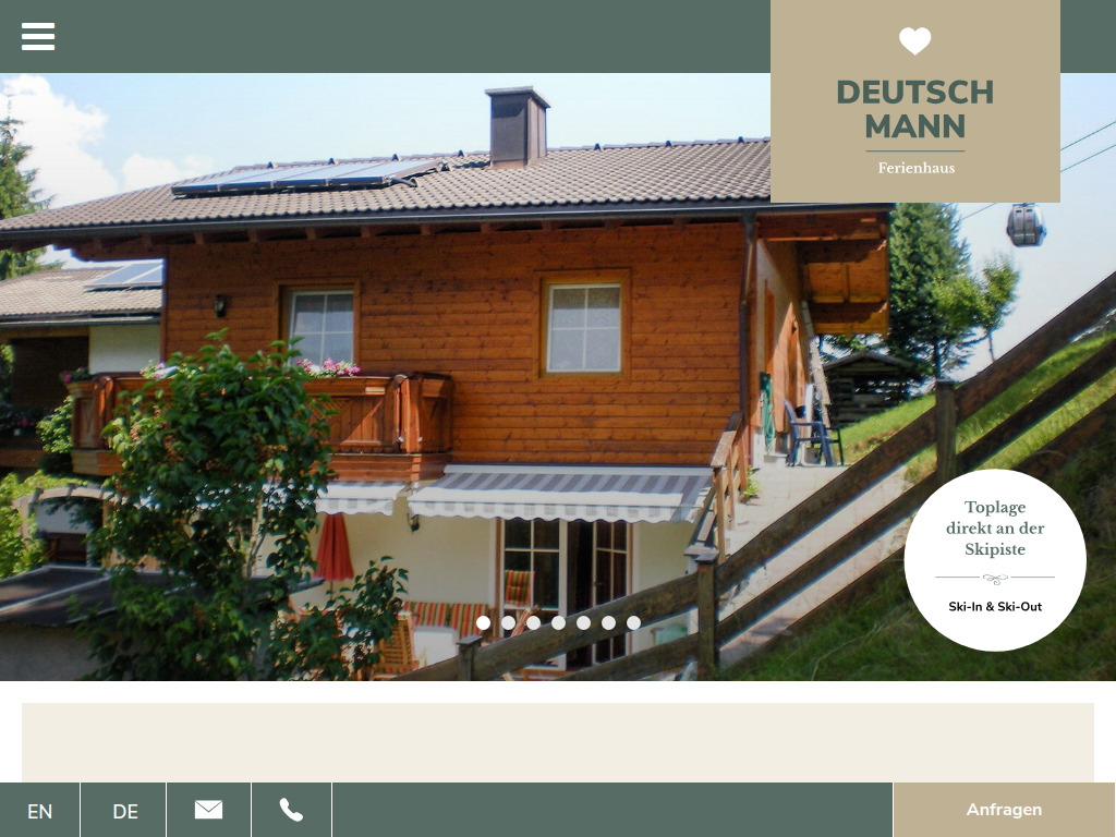Website von Ferienhaus Deutschmann in St. Johann im Pongau