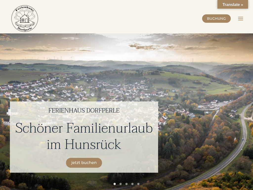 Website von Ferienhaus Dorfperle in Baumholder